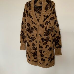 Cozy Brown Animal Print Cardigan Sweater